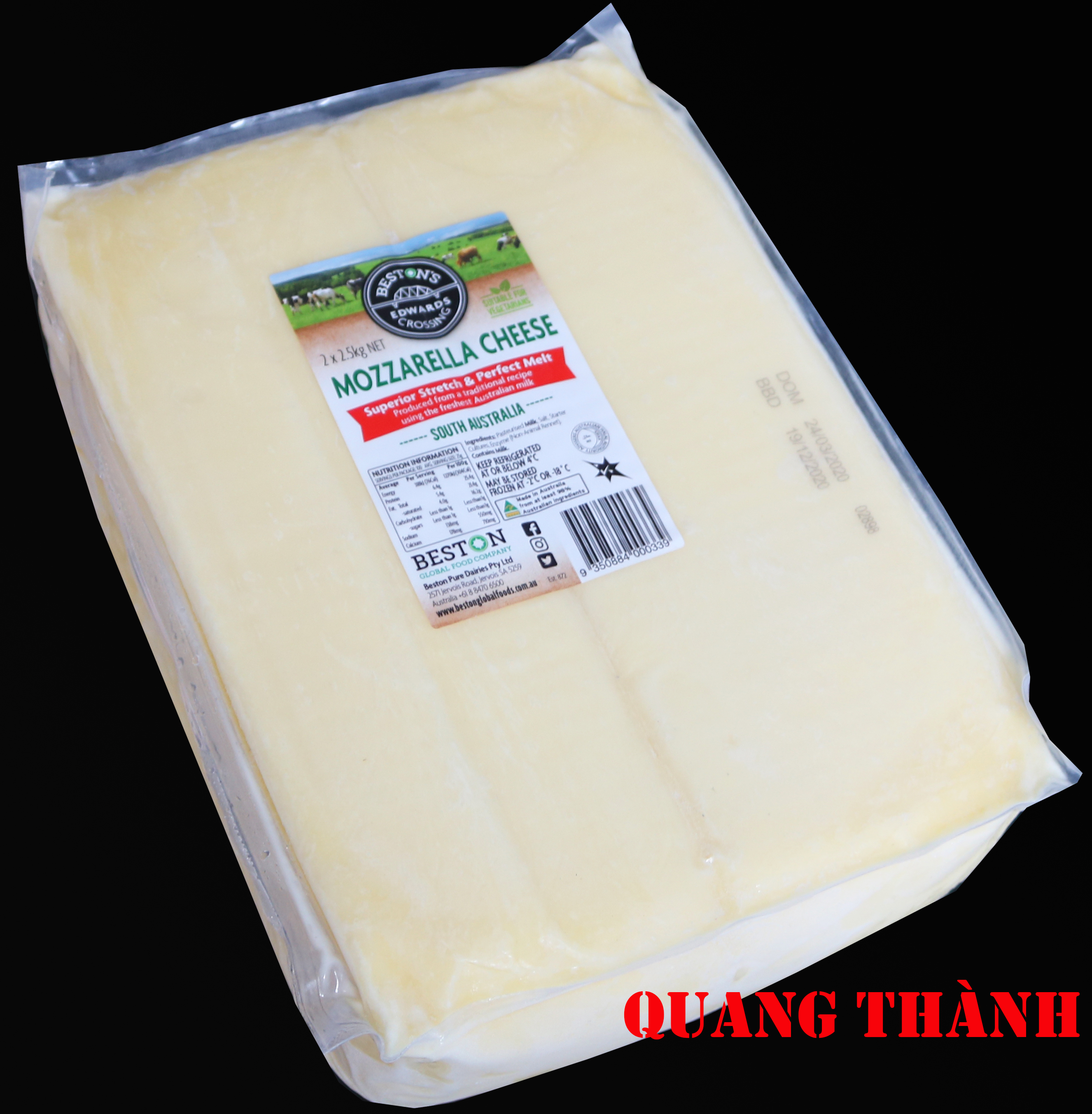 Phô mai Mozzarella khối Beston 5kg